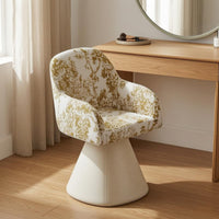 Swivel Makeup Chair Foam Filled Swivel Vanity Chair Space Saving for Nail Salon