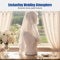 New Semi-Cover Veil, Bridal Headpiece, Soft Mesh Lace, Wedding Photo Prop, Elegant Bridal Accessory