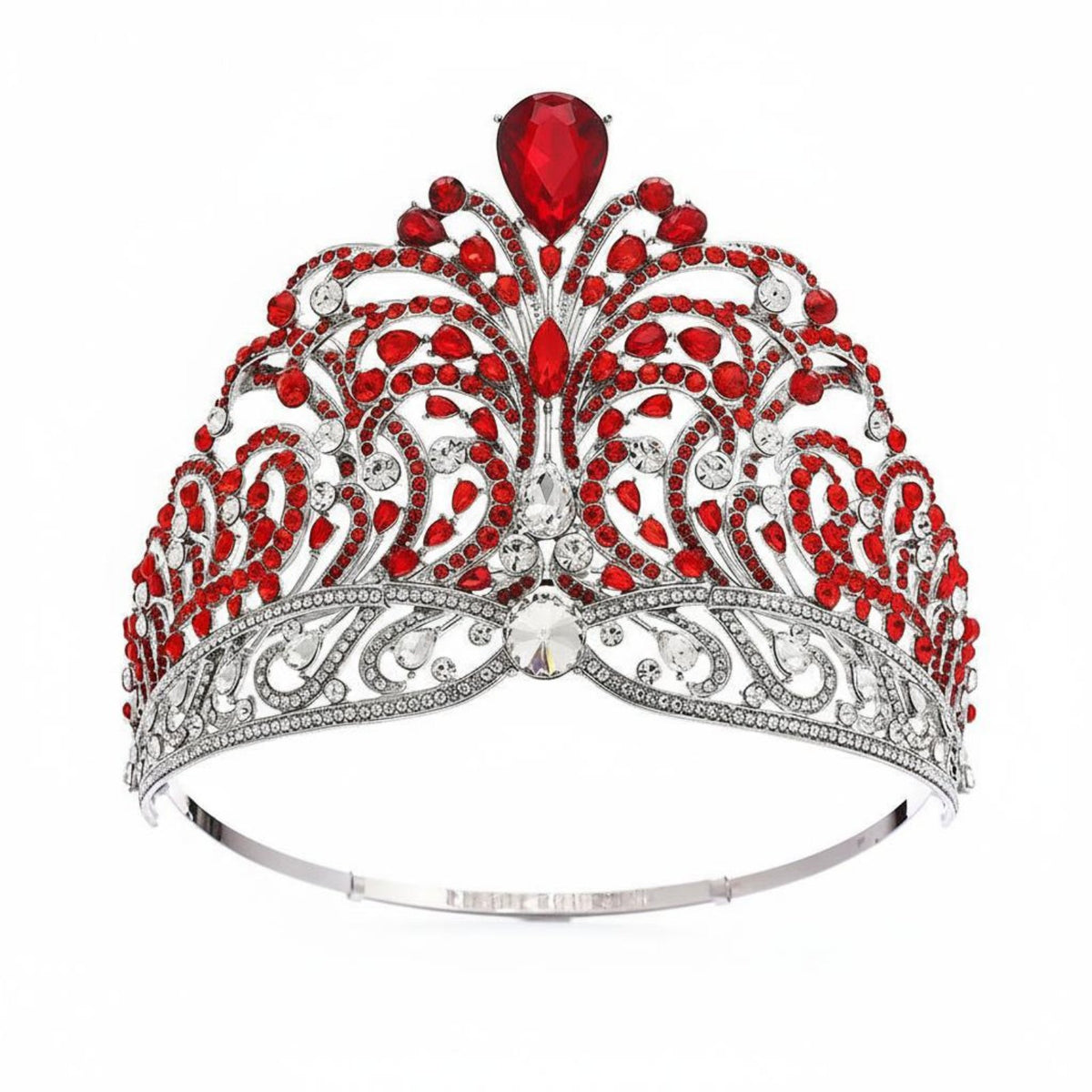 Pageant Crown Premium Quality Alloy Crystal Queen Crown Bridal Tiara Luxury Design Crystal Wedding Tiara Large Teardrop Stone