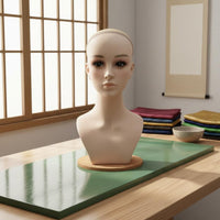Hairpiece Display Head PVC Female Model Head with Makeup Lifelike Features for Salon