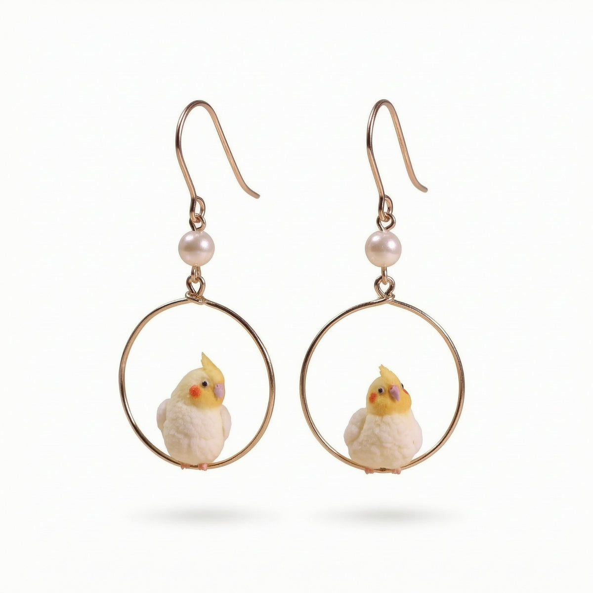 Earrings with Bird Charm Golden-Hued Dangle Earrings Whimsical for Women, Teens