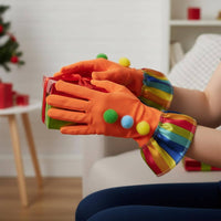 Orange Clown Gloves Polyester Clown Gloves Long Fingered