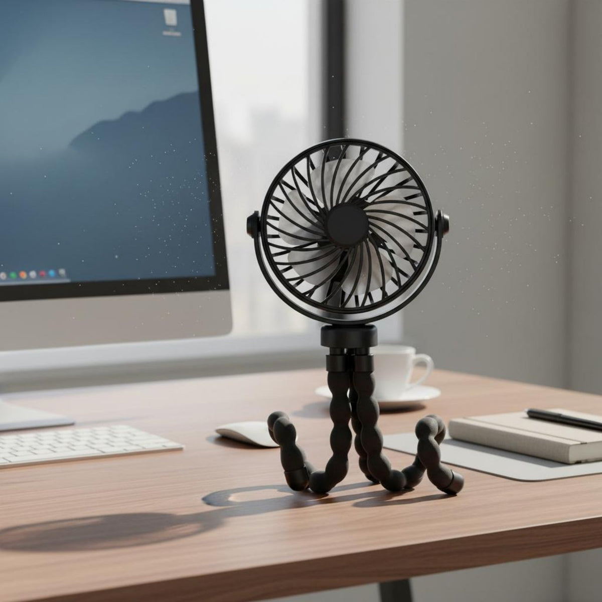 USB Rechargeable Flexible Fan Portable Stroller Fan Lightweight for Office Workers, Students, Dorm, Travel, Car Seat