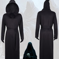 Hooded Specter Costume Tailored Black Specter Robe Shaped Design Black Hooded Garment