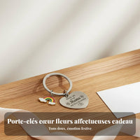 Mom Keychain Mother's Day Gift Stainless Steel Key Loop Polished Finish