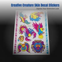 Feathered Creature Halloween Fluorescent Limb Skin Decal Sticker, Creative 3D