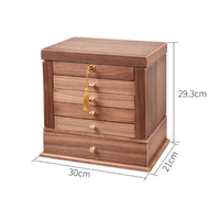 Makeup Organizer with Drawers Wood-Grain Cosmetics Storage Box Sturdy for Women