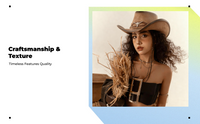 Leather Cowboy Hat, Wide Brim, Western, Sun Protection