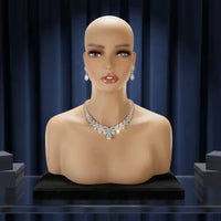 Mannequin Head with Shoulders Photography Prop Jewelry Display Manikin bust Elegant Hairpiece Display Head for Shop Window