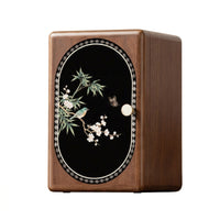 Wooden Jewelry Box Walnut Jewelry Box with Door Compact Organizer for Women, Dresser