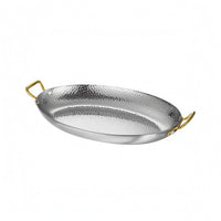 Hammered Stainless Steel Serving Pan Shallow Hammered Serving Pan Lustrous Finish