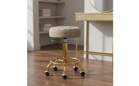 Waterproof Leather Adjustable Height Rolling Stool Swivel Stool with Wheels Commercial Furniture for Hairstylists, Beauticians, Nail Technicians, Salon, Barbershop, Medical Office, Workshop