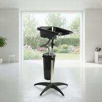Portable Shampoo Bowl with Stand Stable Mobile Shampoo Basin Deep Washing Unit for Hairstylists