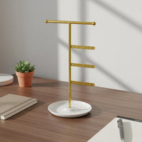 T-Shaped Jewelry Stand with Tray Multi-Functional Storage for Dresser, Women