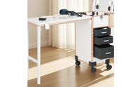 Fold-out Makeup Case with Table Portable Rolling Vanity Station Built-in Makeup Train Case with Drawers Professional for Studios