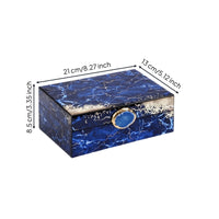 Glass Jewelry Box Marbled Jewelry Box with Hinged Lid Elegant for Bedside Table