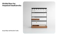 Jewelry Display Stand Sturdy 4-Tier Jewelry Rack Earring and Necklace Holder Saves Space Individual Accessory Storage