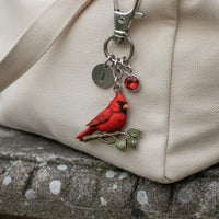 Red Bird Figure Keychain Sentimental Gift Birthstone Keychain Personal Accessory for Women, Loved Ones