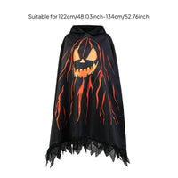 Scary Pumpkin Ghost Costume Digital Print Kids Pumpkin Poncho for School Play