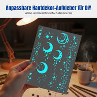Night-Glow Butterfly Skin Decal Sticker, Cartoon Design, Face & Limb, Pale Navy