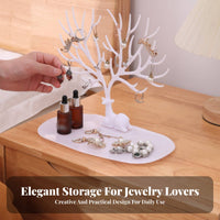 Decorative Design Horn Jewelry Tree Multi-Functional Deer Jewelry Display Stand Easy Reach Storage for Women, Girls, Bedroom, Dresser Top