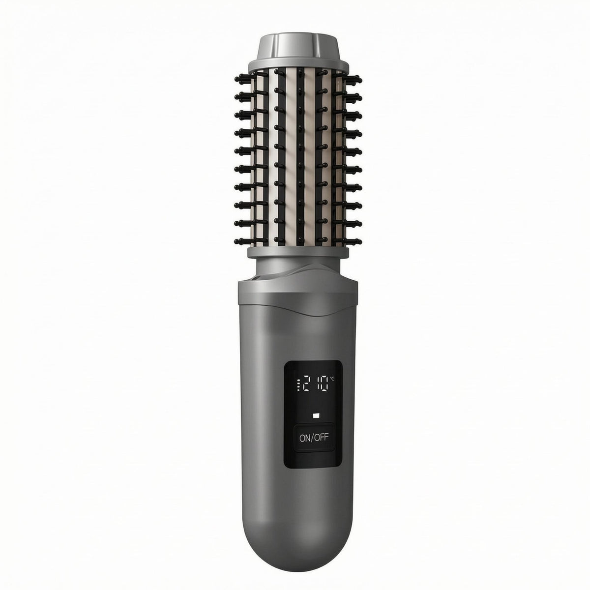 Cordless Curling Brush Evenly Spaced Bristles Heated Barrel Brush Rounded Handle
