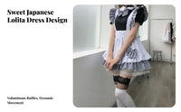 Japanese Maid Dress Adorable Romantic Vintage Maid Uniform Anime Cosplay Costume Cute Design Anime Server Costume Puff Sleeves