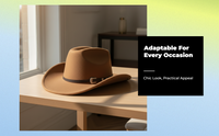 Cowboy Fedora Hat, Wool, Adjustable, Unisex, Outdoor