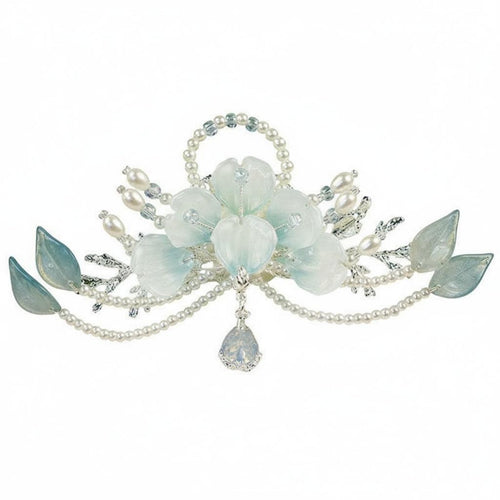 Peony Flower Headpiece Elegant Design Chinese Design Hair Crown Traditional Chinese Attire Hair Accessory Handmade Bead Flower