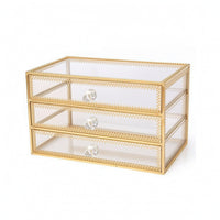 Jewelry Box with Drawers Transparent Glass Jewelry Box Pressure-Resistant
