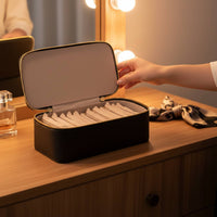 Portable Jewelry Travel Case Sleek Design 12-Pouch Jewelry Storage Box Large Capacity Safeguarding Soft Lining for Travelers