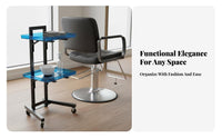 Foldable Hairdressing Trolley Stainless Steel Frame Rolling Salon Tool Cart Aesthetic Cart Work Station With Wheels