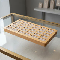 Wooden Jewelry Tray Multi-Slot Design Band Holder for Shop Owners