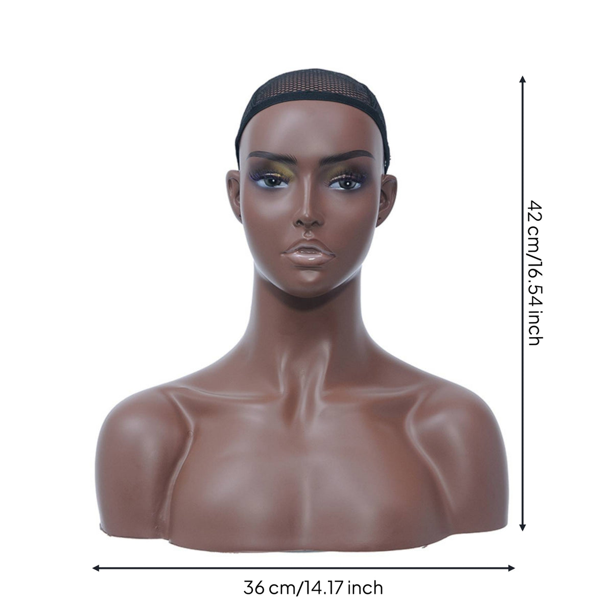 Female Mannequin Head Bust Pinable PVC Mannequin Bust Realistic Look
