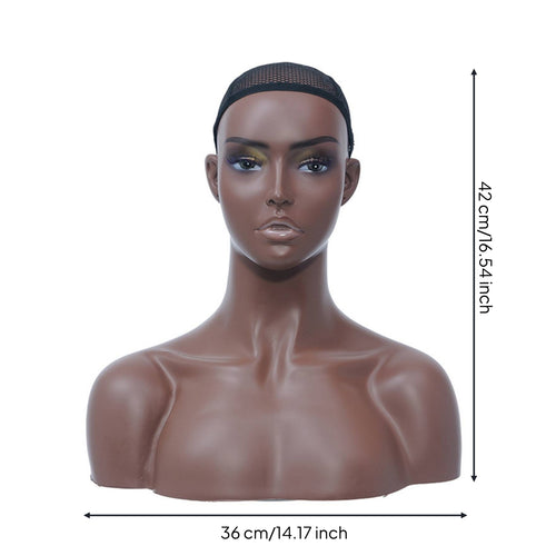 Female Mannequin Head Bust Pinable PVC Mannequin Bust Realistic Look
