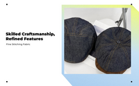 Unisex Octagonal Cap, Jean Newsboy, Street Style
