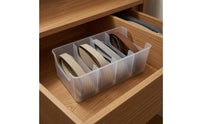 Divided Storage Box Open Top 4 Compartment Organizer Box Ribbed Sides
