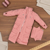 1/6 Scale Jacket Set Quilted Miniature Puffer Jacket Action Figure Long Coat Detachable High Collar Miniature Figure Coat