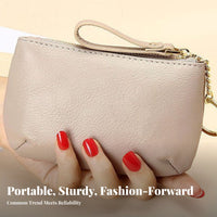 Minimalist Design Soft Leather Coin Wallet Portable Mini Coin Purse Keychain Lightweight for Women, Minimalists, Daily Use, Travel, Shopping