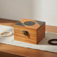 Wooden Jewelry Box Decorative Solid Wood Trinket Chest Easy to Open for Dressing Table, Vanity
