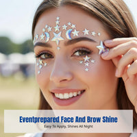 Radiant Gel Brow Crystal, Event Face Sticker, Party Makeup Decor