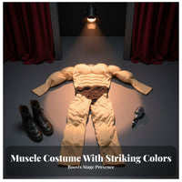 Muscular Appearance Padded Muscle Shirt Bulk Up Effect Fake Abs Costume Top Fiberfill Padding for Children, Adults, Cosplay, Party