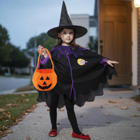 Girl's Witch Costume Role-Playing Witch Costume Set for School Play, Girls, Kids