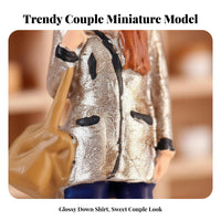 2 Pieces Miniature Couple Figurine Collectible 1:64 Scale model:64 Scale People Model DIY Scene Miniature Character Model