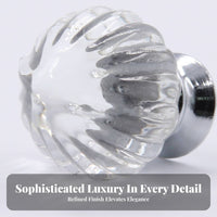 Includes Mounting Screw Crystal Cabinet Knob Elegant Design Faceted Cut Drawer Handle Shiny Appearance for Kitchen, Bedroom, Bathroom
