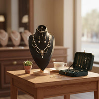 Velvet Jewelry Bust Solid Wood Base Portrait Neck Form Display for Retail Shop