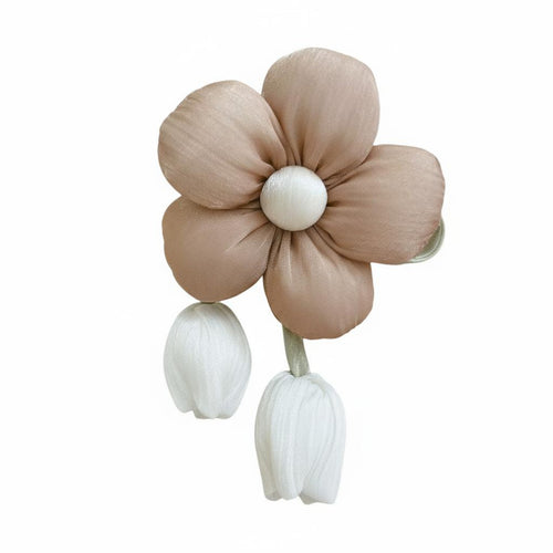 3D Padded Design Soft Flower Blossom Charm Handmade Look Five-Petal Cloth Flower Pastel Colors for Maker S, Keychain Making, Scrapbooking