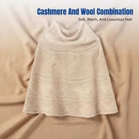 Autumn Winter Knitted Cashmere Cape, Thick Pullover Shawl, High Neck Scarf, Unisex, Minimalist