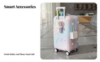 Gradient Color Design Ice Cream Design Trolley Telescopic Handle Hardshell Suitcase Combination Lock Rolling Luggage Scratch Resistant for Travelers, Vacationers, Young Adults, Vacation, School Trip, Airport