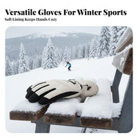 women's Ski Gloves Screen-Compatible Compatible Screen-Responsive Screen Winter Gloves Fastener Pocket Anti-Slip Palm for Skiers